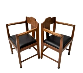 Two Art Deco Amsterdamse School Armchairs, by Frits Spanjaard, 1920s